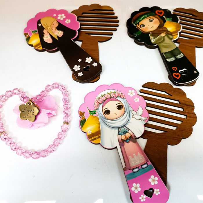 ست آینه و شانه دسته دار دخترانه